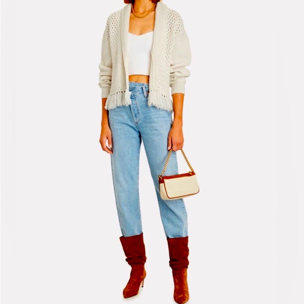 Stunning Intermix Cream Cardigan with Fringe